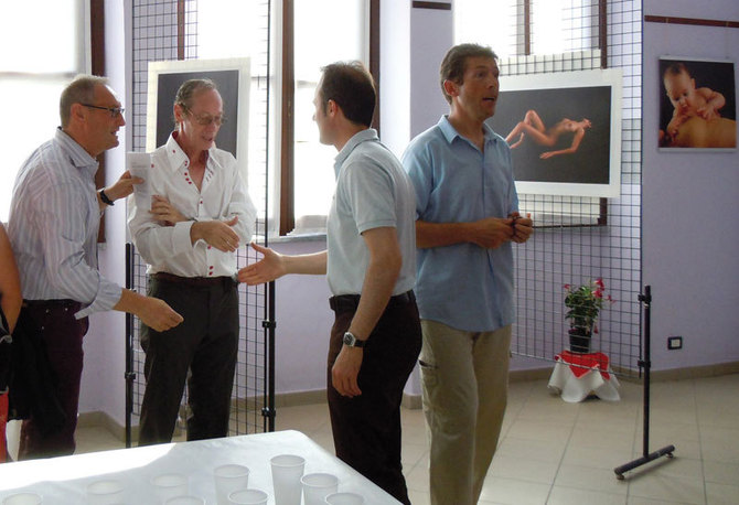 “Joël Pélerin et les maires” avec de gauche à droite  Paolo De Marchis, maire l’Oulx, Joël Pélerin, Francesco Avato, maire de Bardonecchia, Daniele Chareun, président de l’Association  Agricole et  Touristique de la ville de Beaulard