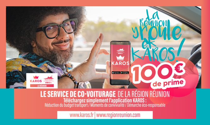 La Réunion y roule ek Karos ! Le service de covoiturage de la Région Réunion